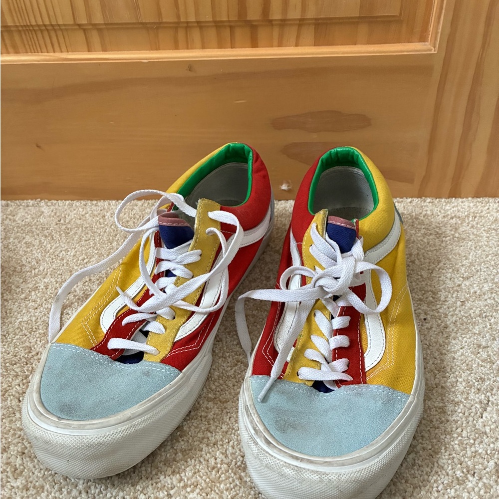 Vans Multicolor Sneakers - Red, Yellow, Blue, Green women’s 12 men’s 10.5